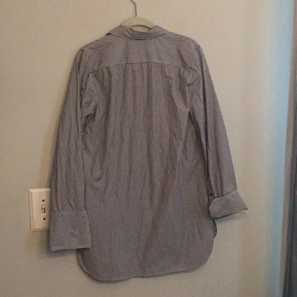J. Crew Blue and White Pinstripe Button-Down Shirt